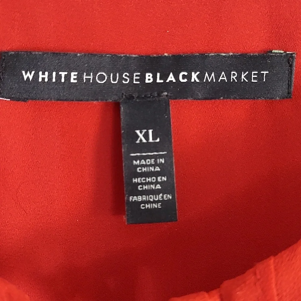 WHBM Top, Sz XL, Sleeveless, Sheer Chiffon Over Tank, Brick‎ Red, Tassels, Lace